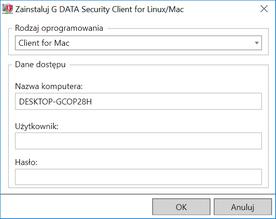 Instalacja 2.7.1 24 Instalacja zdalna Instalacja zdalna Najwygodniejszą formą dystrybucji klienta jest zdalna instalacja z okna programu G DATA Administrator.