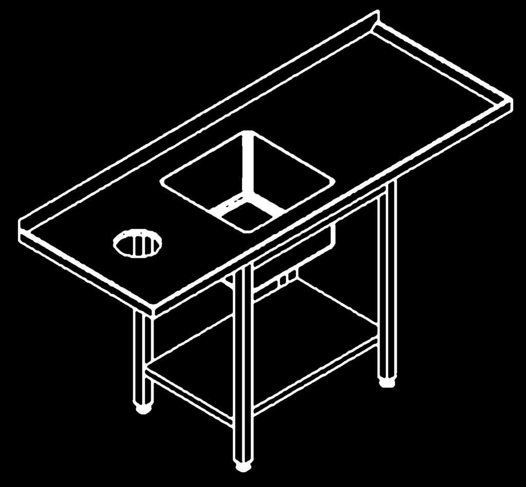 STOŁY Z DWOMA ZLEWAMI I SZAFKĄ 5250 Szerokość 600mm Szerokość 700mm 1000 E5250-106 2 323 E5250-107 2 620 1100 E5250-116 2 378 E5250-117 2 696 1200 E5250-126 2 433 E5250-127 2 738 1300 E5250-136 2 502