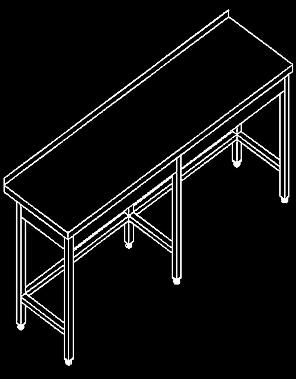 390 E4110-287 1 528 od 600 do 2000 mm od 2100 do 2800 mm STOŁY DO PRACY (WZMOCNIONE) 4120 600 E4120-066 671 E4120-067 691 700 E4120-076 691 E4120-077 719 800 E4120-086 719 E4120-087 740 900 E4120-096