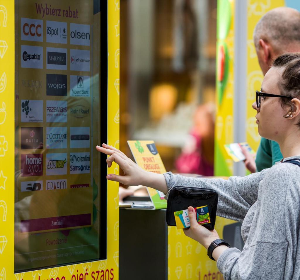 ZALETY NIE DO PRZECENIENIA branding: zewnętrzne oznakowanie kiosku (druk i oklejenie folią monomeryczną) zgodne z identyfikacją wydarzenia kompletna obsługa: doradztwo,