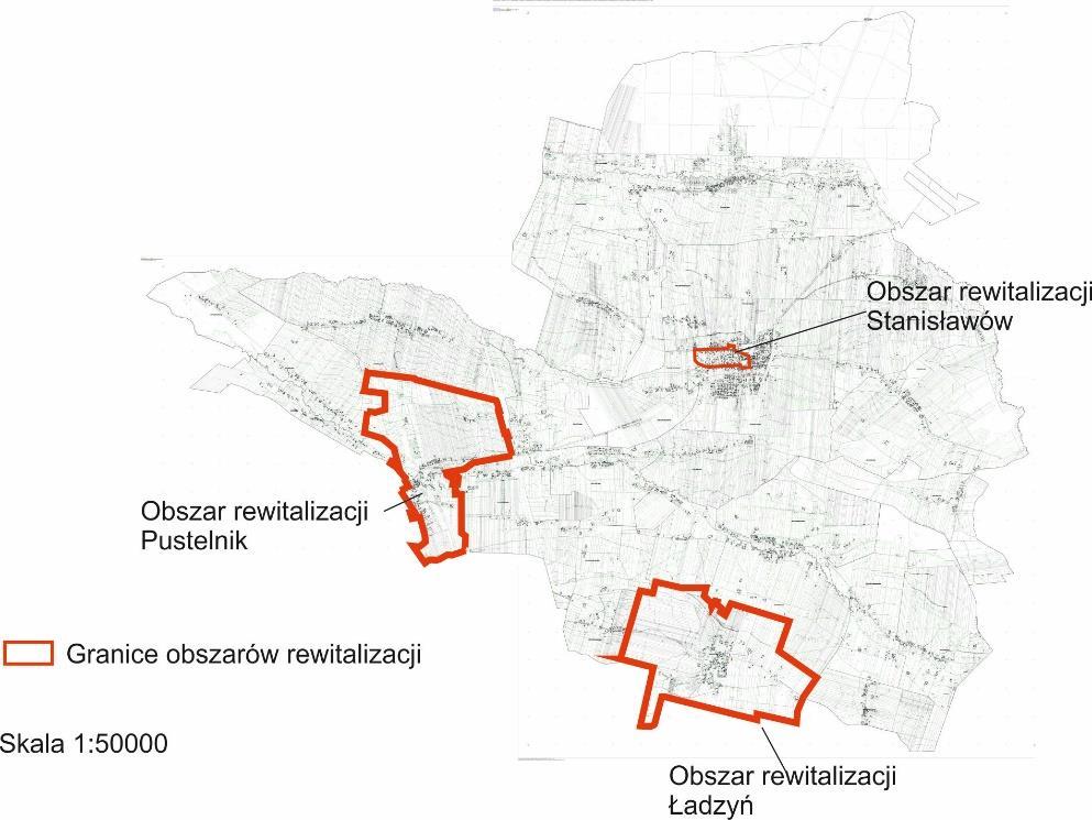 Podobszar rewitalizacji - Stanisławów pokrywa się z obszarem badawczym Stanisławów 1 obejmuje ulice: Dworska, Klonowa, Kościelna, Mickiewicza, Prądzyńskich, Radzymińska, Rynek, Szkolna, Wołomińska,