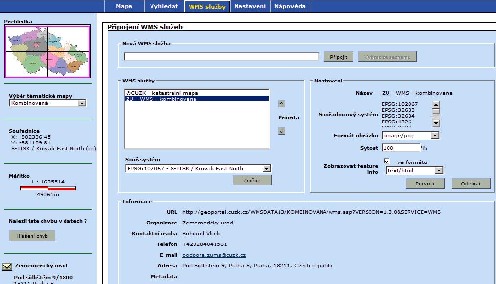 Compliance with INSPIRE and OGC standards View service EN ISO 19128:2005(E) OGC