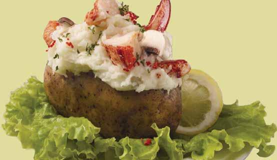 Fold in lobster meat and mushrooms, and place mixture back in to the 12 potato skin halves. 5.