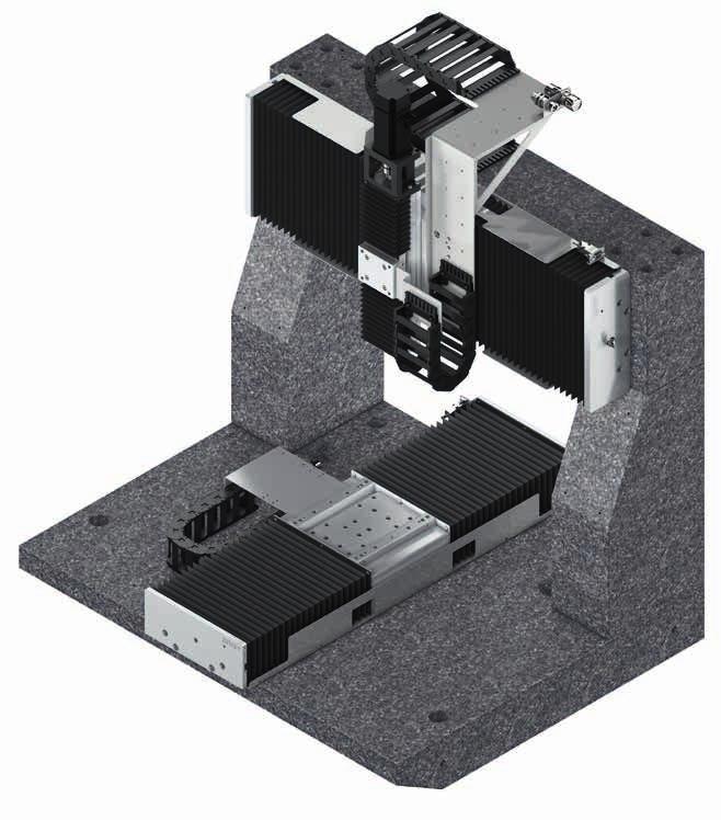 1.1.2 Przykład 2: Osłona mieszkowa odporna na wysokie temperatury Zamknięty 3-osiowy system z silnikiem liniowym został zaprojektowany specjalnie do obróbki laserowej.