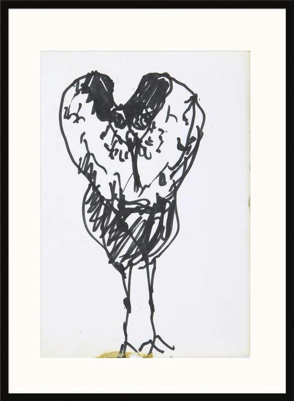 9. Barbara Jonscher (1926 1986) Ptak flamaster/papier 21 x 14,5 cm praca