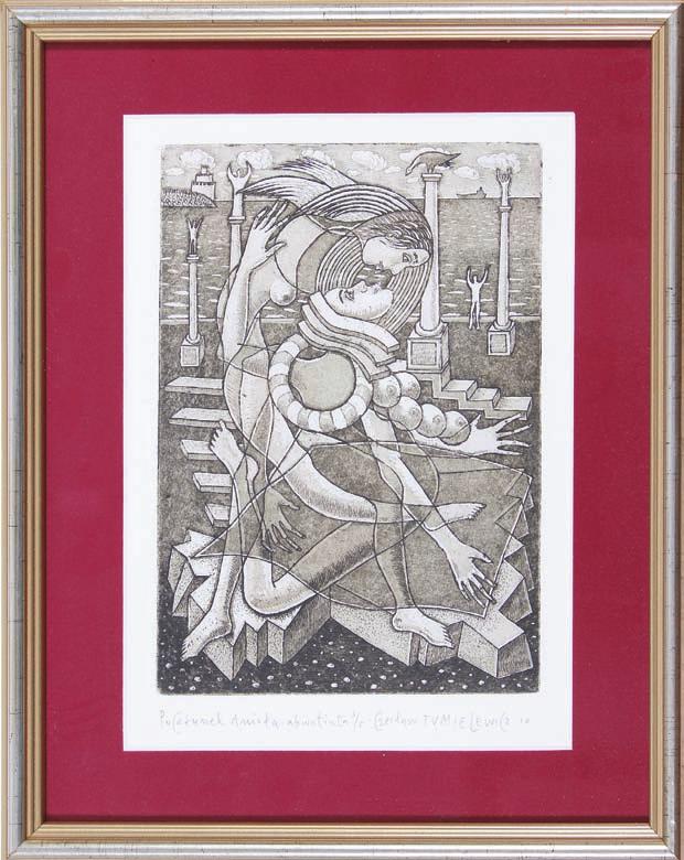 13. Czesław Tumielewicz (ur. 1942) Pocałunek anioła 2010 akwatinta/papier 23,5 x 17 cm w świetle passe-partout sygn.