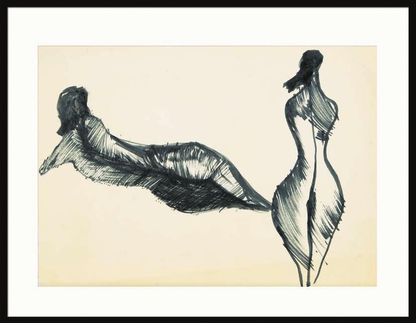 17. Barbara Jonscher (1926 1986) Dwa akty tusz/papier 24 x 34 cm na odwrociu