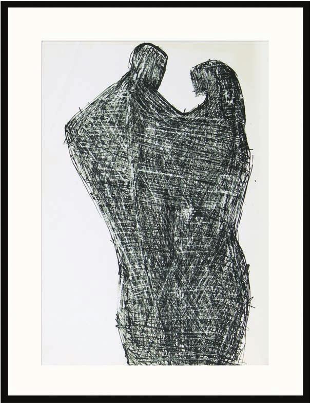 2. Barbara Jonscher (1926 1986) Para (nr 1) tusz/papier 23,5 x 16,5 cm na