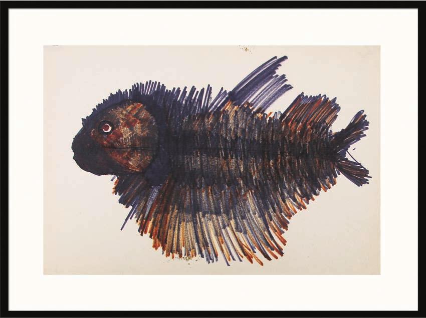 4. Barbara Jonscher (1926 1986) Ryba III flamaster/papier 29,5 x 42 cm opisany na
