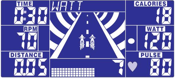 Po uruchomieniu poziom ustawia się zgodnie z RPM, aby osiągnąć ustawienia wprowadzone w WATT.