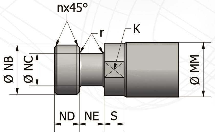 ND NE Ø NF n r S Wszystkie wymiary podane w [mm] 8 10 13 16 22 30 36 46 6 8 10 13 16 20 30