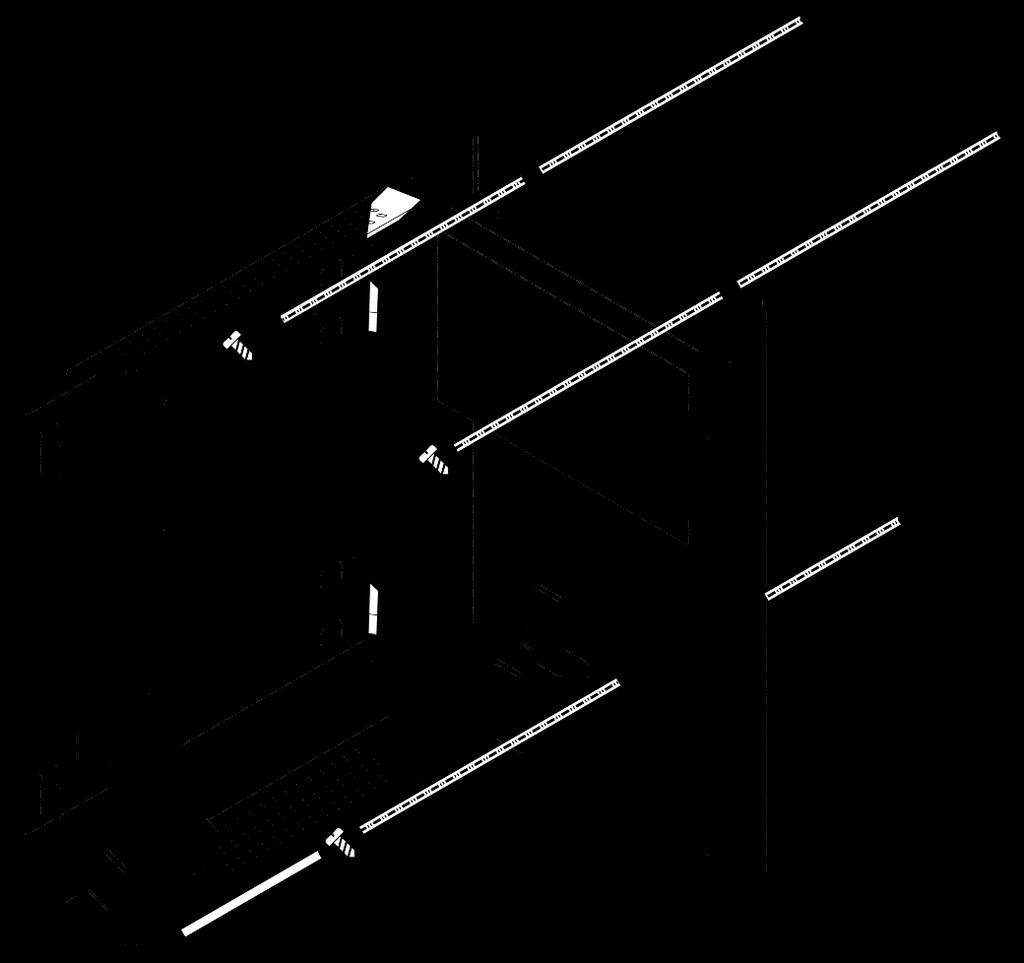5. MONTAŻ I PODŁĄCZENIE Obudowa centrali mcr ixega pro składa się z metalowej szafki z otwieranymi drzwiami. Centrala zamykana jest za pomocą dwóch śrub znajdujących się na prawej bocznej ścianie.