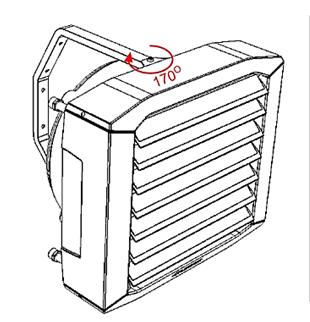 3. INSTALLTION 3. MONTAŻ Fan heaters can be mounted to vertical or horizontal partitions in any position. During the montage, the minimal distances from the walls and ceiling have to be kept.