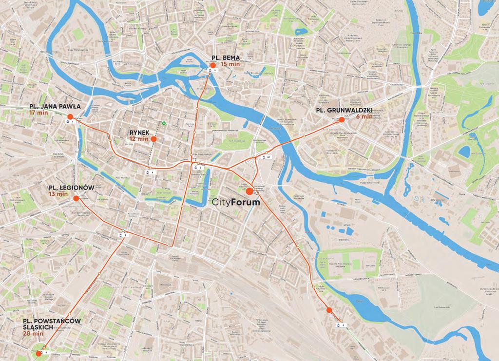 7 Centralna lokalizacja, szybki dojazd do pracy i domu CENTRAL LOCATION, FAST COMMUTING TO WORK AND TRAVEL BACK HOME 15 min czas dojazdu do pracy z największych osiedli mieszkaniowych Wrocławia