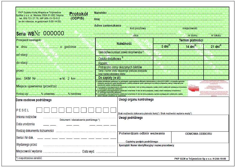 Załącznik nr 1 (część 2) Wzór nr 15a (3) do 5, 17
