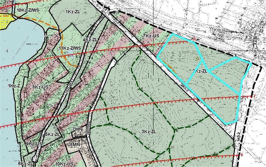 Sytuacja planistyczna analizowanych działek Miejscowym plan zagospodarowania