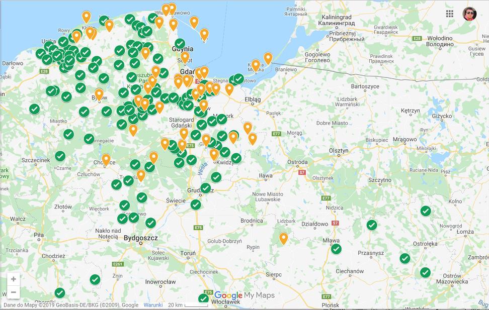 Mapa gmin z którymi już współpracujemy.