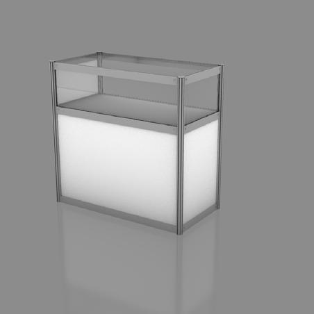 GABLOTA Glass table display case S 100 G 0 W 100 cm Wymiary: S 100 G 0 W 100 cm Dimensions: W 100 D 0 H 100 cm Kolor: biały / aluminium Color: white / aluminium 9cm 28cm 8cm 8cm 28cm 4cm TOP FRONT