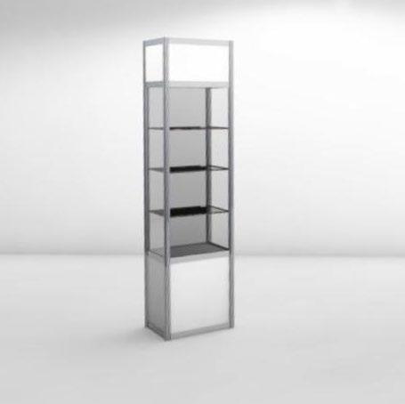 WITRYNA Glass display case S 100 G 0 W 248 cm Wymiary: S 100 G 0 W 248 cm Dimensions: W 100 D 0 H 248 cm