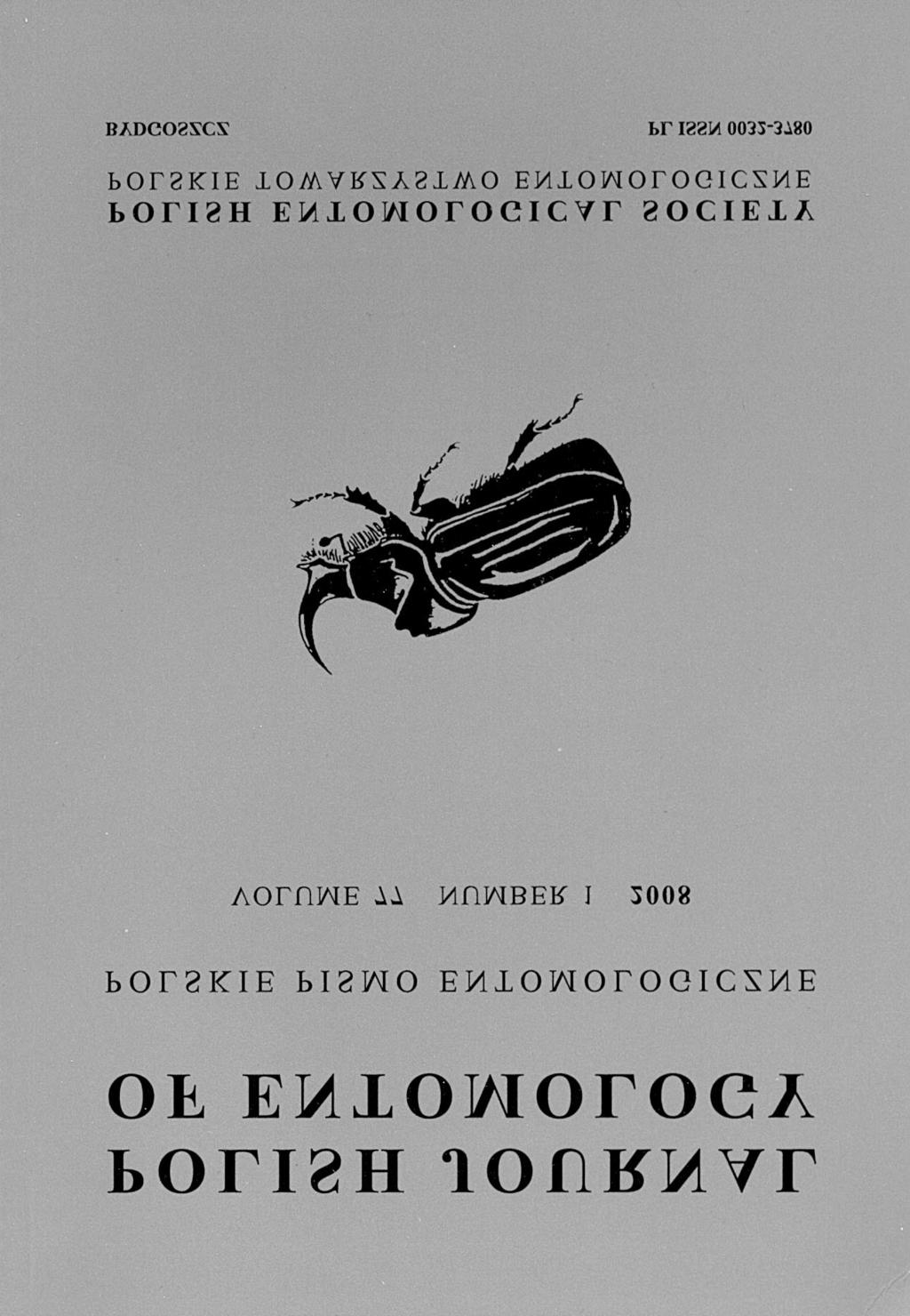 85-LECIE POLSKIEGO TOWARZYSTWA ENTOMOLOGICZNEGO 29 Dzisiaj Polish Journal of Entomology / Polskie Pismo Entomologiczne, to najbardziej znane polskie wydawnictwo entomologiczne, publikujące prace