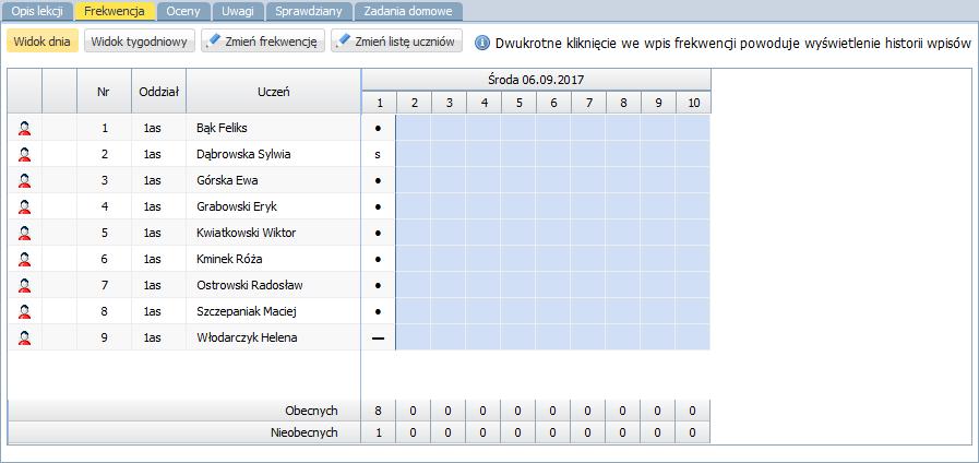 W systemie można wskazać wpis, który po zapisaniu danych będzie automatycznie zastępował znaki zapytania.