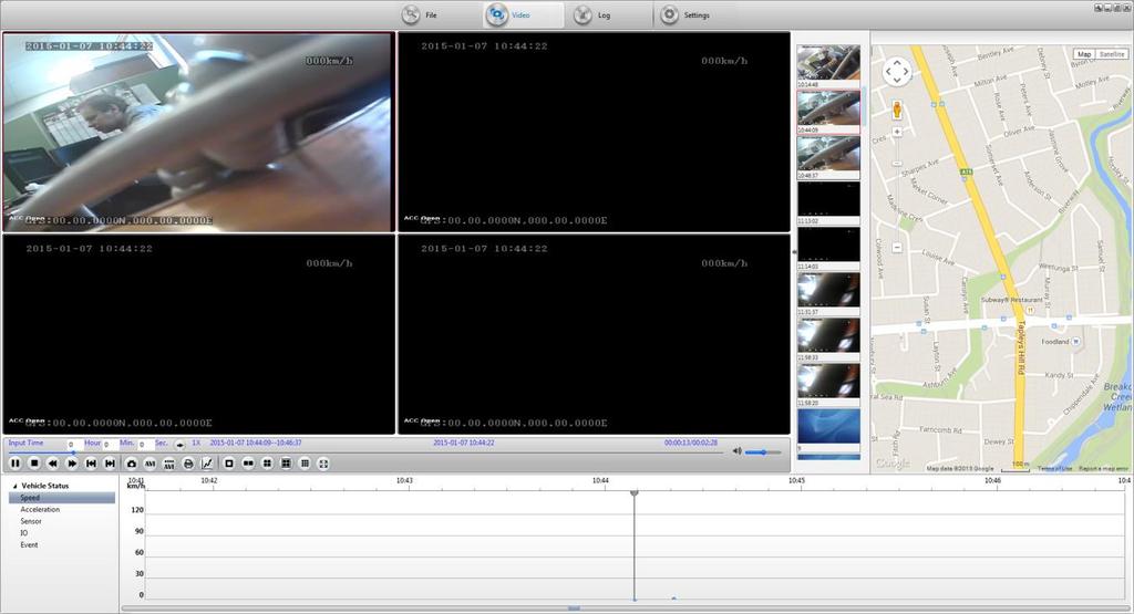 Aplikacja MDVR Player umożliwia również przegląd nagrań wraz ze