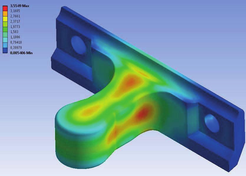 The distribution of generalised stresses [MPa] which occur after time which equals approx. 1 hours, for the first cycle of ferritising annealing Tabela 2.