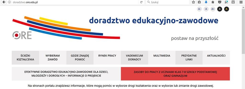 Materiały na portalu doradztwo edukacyjno-zawodowe