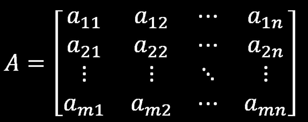 Pojęcia podstawowe Macierzą rzeczywistą A o wymiarach m n nazywamy prostokątną tablicę zawierającą elementy rzeczywiste, ustawione w m wierszach i n kolumnach.