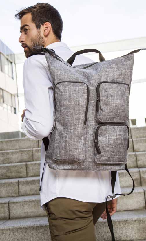 BS696 Outdoor Backpack Yellowstone Plecak outdoorowy szary melanż Duża komora główna ze
