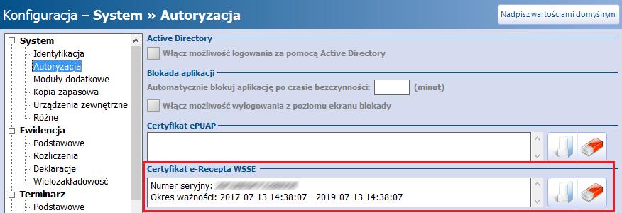 Zaczytanie certyfikatu niekwalifikowanego Ścieżka: Zarządzanie > Konfiguracja > Konfigurator, pozycja: System > Autoryzacja Certyfikat niekwalifikowany wykorzystywany jest do podpisywania komunikatów