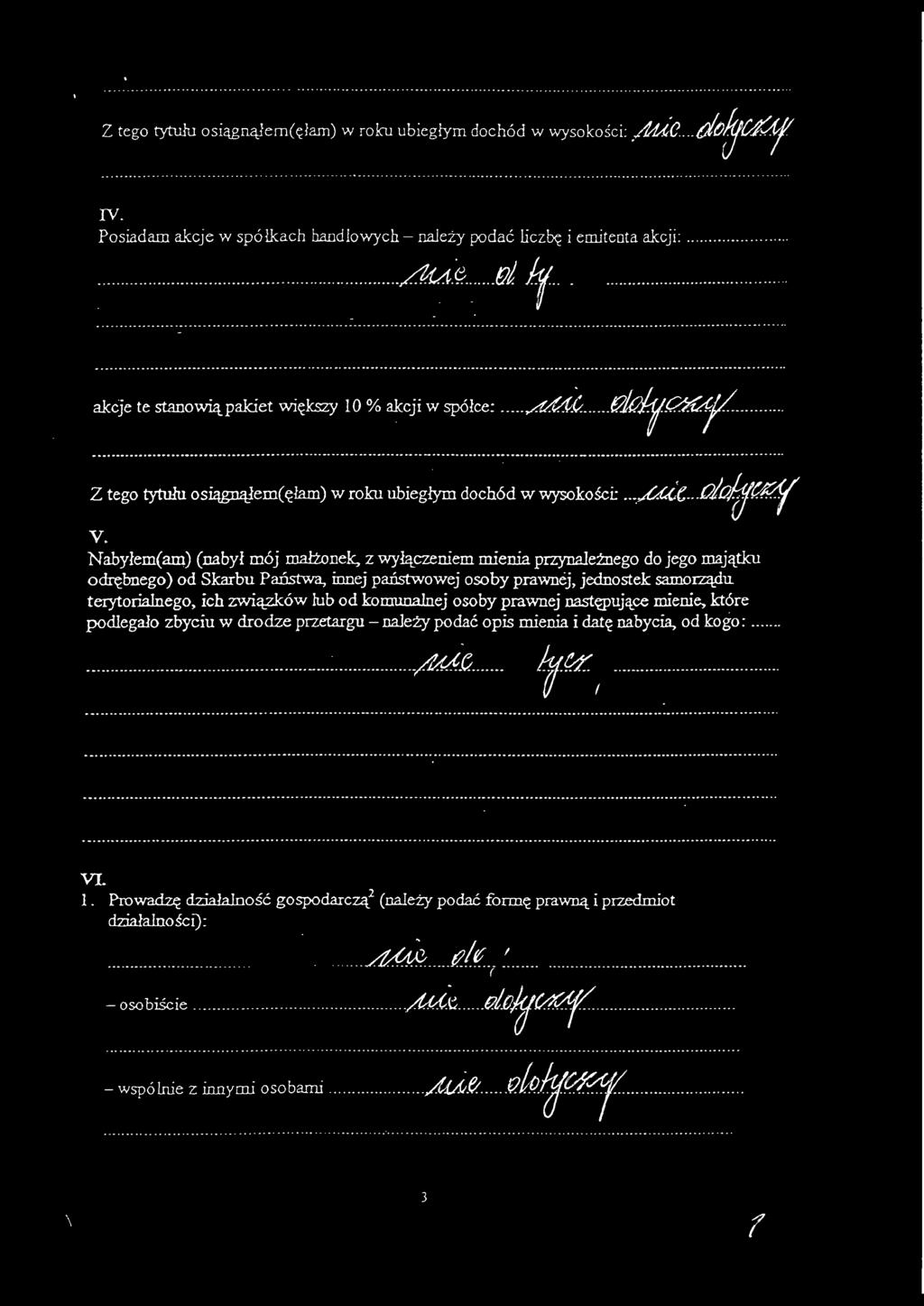 Nabyłem(am) (nabył mój małżonek, z wyłączeniem mienia przynależnego do jego majątku odrębnego) od Skarbu Państwa, innej państwowej osoby prawnej, jednostek samorządu.