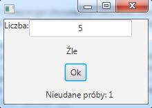 Zadania 2 Napisz program w zgadywanie wylosowanej liczby (z zakresu od 0 do 10). Niech aplikacja informuje użytkownika o odgadnięciu, bądź nie wylosowanej wartości za pomocą wartości Labela.