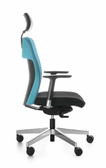 Ergonomically profiled backrest. Self-weighing mechanism adjusting to the user s weight, easy to use. Zwei Farbvarianten: weiß und schwarz.