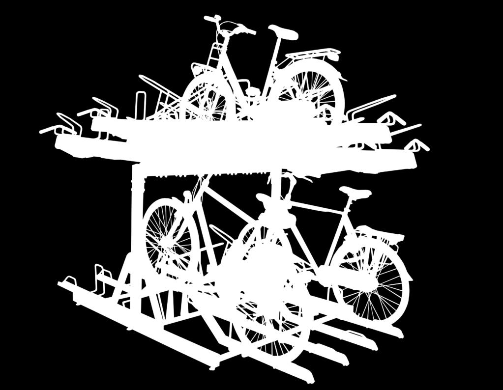 Dwupoziomowy system spełnia holenderskie wymogi w zakresie bezpiecznego parkowania MODUŁOWA KONSTRUKCJA Możliwość połączenia ze sobą wielu modułów na żądaną długość długość PIĘTROWY SYSTEM