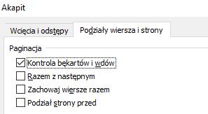 dialogowe menu Akapit następnie w nowym oknie dialogowym należy wejść