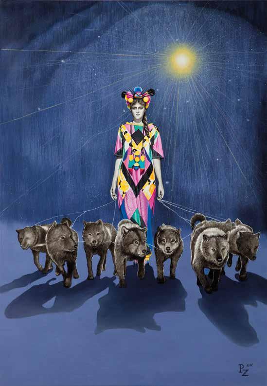 48 PAULINA ZALEWSKA (ur. 1981) Śladami Artemidy, 2015 r. akryl/płótno, 100 x 70 cm sygnowany p.