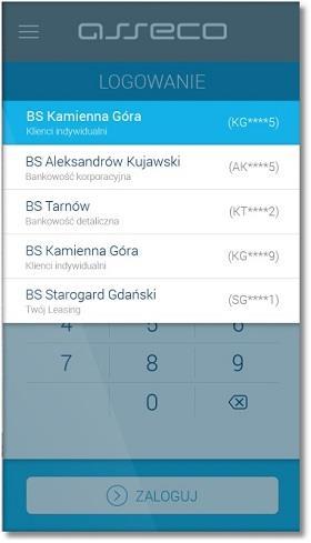 Użytkownik po wyborze interesującego go systemu bankowości internetowej, a następnie przycisku [ZALOGUJ] będzie pracował w kontekście tego systemu.