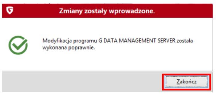 Proces aktualizacji będzie teraz kontynuowany. Kliknij Zakończ aby zakończyć proces aktualizacji. 3. AKTUALIZACJA Z WERSJI WCZEŚNIEJSZYCH NIŻ 12.