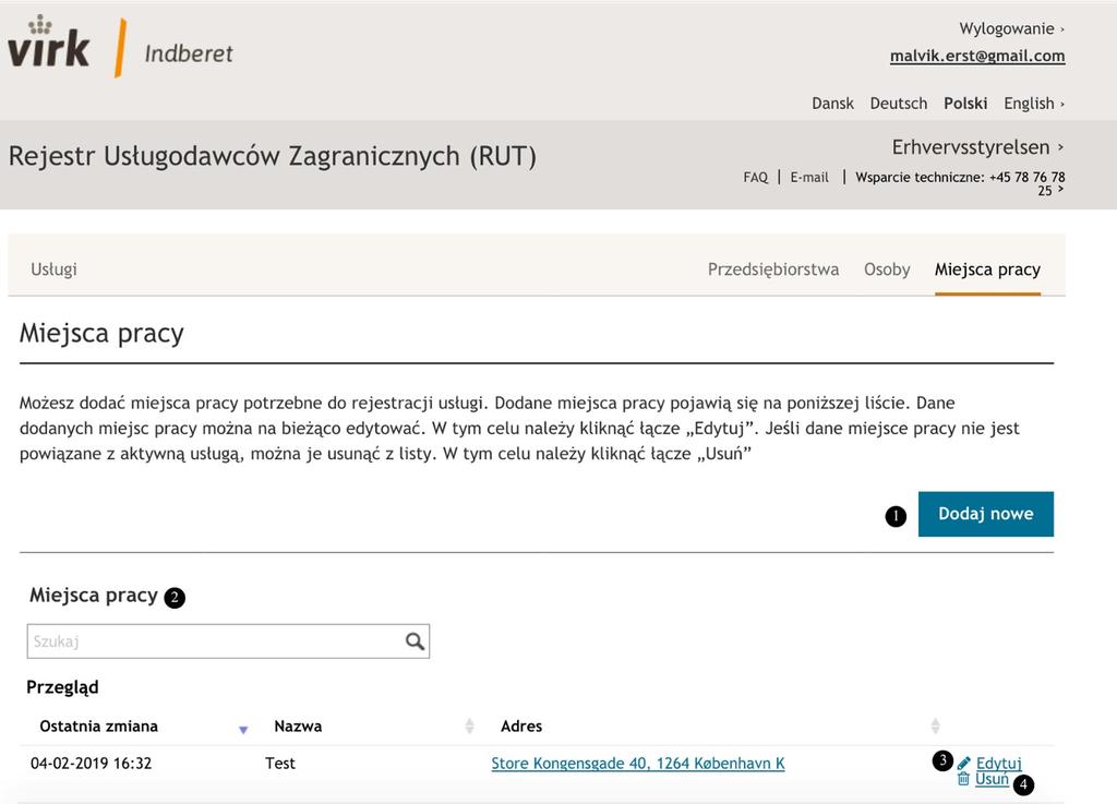 3.3, etap Osoby ). Z utworzonej osoby można następnie korzystać przy rejestracji usług (na zakładce Usługi ). Samo dodanie osoby na tej zakładce nie jest równoznaczne z zarejestrowaniem usługi. 2.
