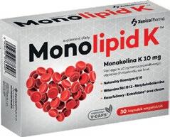 Monolipid K Naturalny sposób na cholesterol w normie Głównym składnikiem preparatu Monolipid K jest Monakolina K - naturalna statyna, która pomaga w utrzymaniu prawidłowego poziomu cholesterolu we