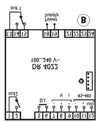 SCHEMAT POŁĄCZEŃ NTC PTC/ Pt1000 22 23 24 22 23 24 1 2 out2 Pt100 TC 22 23 24 22 23 24 - + + - DR 4020 100...240 Va A I (0...20/ 4...20mA) V (0...1V c) V (0...5/ 0.