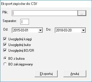 Wst p Dodatek umo liwia eksport zapisów z programu do pliku CSV/ TXT (tekstowego). Plik taki mo na analizowa i obrabia w dowolnym programie np.