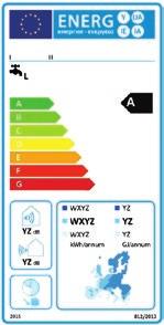 Etykieta efektywności energetycznej dla podgrzewacza wody: Znakowanie systemu grzewczego: A A D B D B E C E C A B C D E Nazwa producenta i