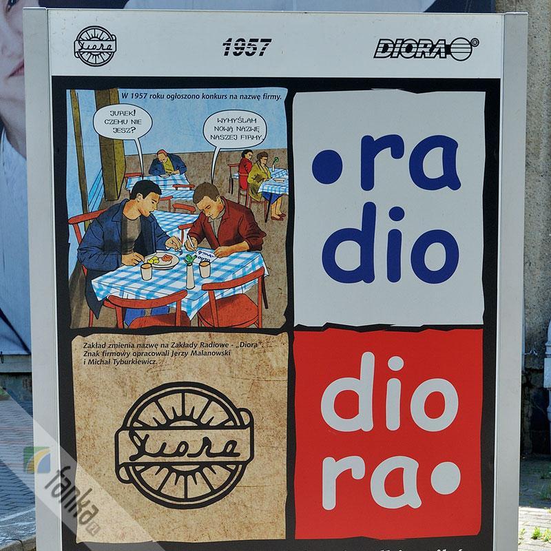Tablica 8. 1957 W 1957 roku ogłoszono konkurs na nazwę firmy. Fabryka zmienia nazwę na Zakłady Radiowe DIORA.
