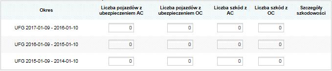 DANE KLIENTA W celu wyliczenia oferty należy wprowadzić do systemu poniższe informacje dotyczące floty Regon numer regon firmy.