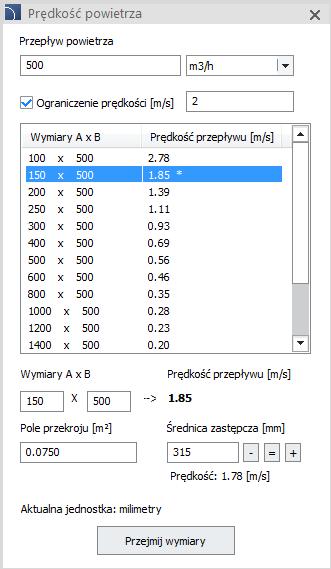 HVAC & Piping obliczanie prędkości powietrza (rozszerzenie polecenia) Polecenie służące do obliczania prędkości przepływu powietrza zostało rozszerzone o dodatkowe opcje: Ograniczenie prędkości