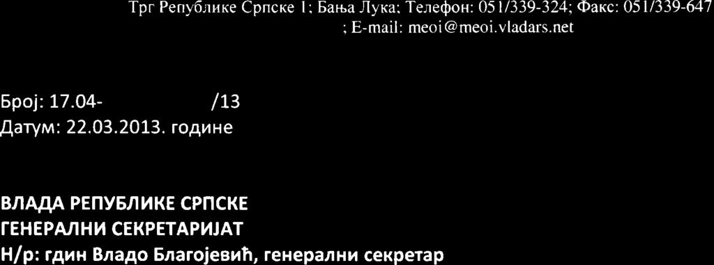 nhh cekperap npeflmet: O4roeop Ha nocnahlrqko nhralbe ( Beaa Bau.r 4onn c 6poj : 04.2- Otl-65O I L3 o4 11.03.2013. ro4raxe) flocnanrx l-lapnaruehtaphe ckynurhhe ErX, Hrxo /lo3axvrh, Ha 43.