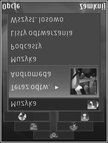 Menu multimediów Menu multimediów umo liwia szybki i ³atwy dostêp do materia³ów multimedialnych, gier, danych najwa niejszych kontaktów oraz zapisanych niedawno zak³adek internetowych i punktów