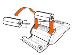 Lekko odciągnij zatrzask pokrywy drukarki. 2. Otwórz pokrywę i usuń pozostałości zużytej rolki. 3. Zdejmij opakowanie papieru, rozwiń około 15 cm papieru i umieść papier w komorze.